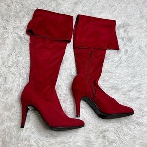 Rouge Red Knee High Boots Size 7.5